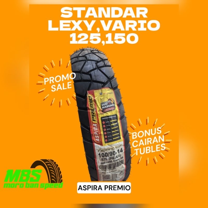 BAN ASPIRA PREMIO METIC TUBLES 100/90-14 LEXY VARIO125,150 BONUS CAIRAN TUBLES