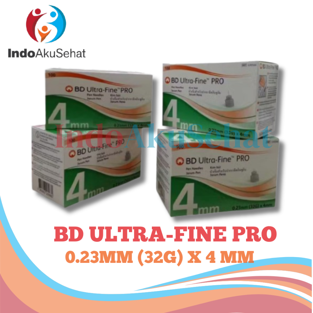 JARUM INSULIN BD ULTRAFINE PRO 4MM 32G JARUM INSULIN HIJAU BD ULTRAFINE HIJAU ISI 100 PCS