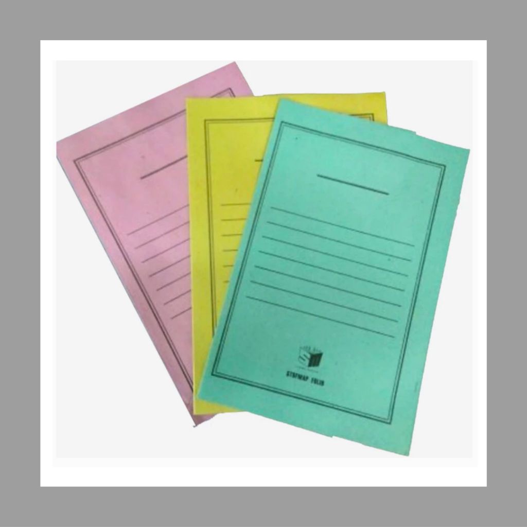Stopmap / Map Kertas Biasa Folio Pink, Kuning, Biru, Hijau