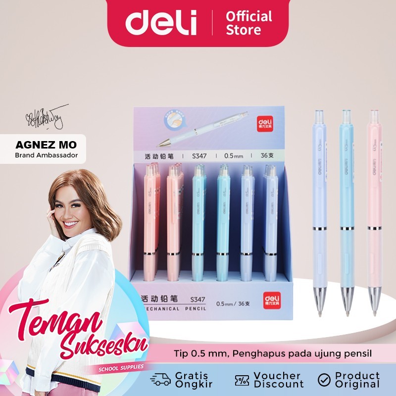 

Pensil Mekanik Deli S347 0.5mm Hitam
