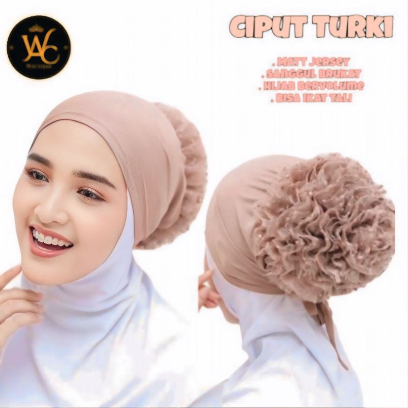 CIPUT TURKEY DALAMAN HIJAB BAHAN JERSEY SANGGUL BRUKAT - INNER JILBAB WANITA MUSLIMAH -𝐖𝐀𝐂𝐇𝐈𝐉𝐀𝐁