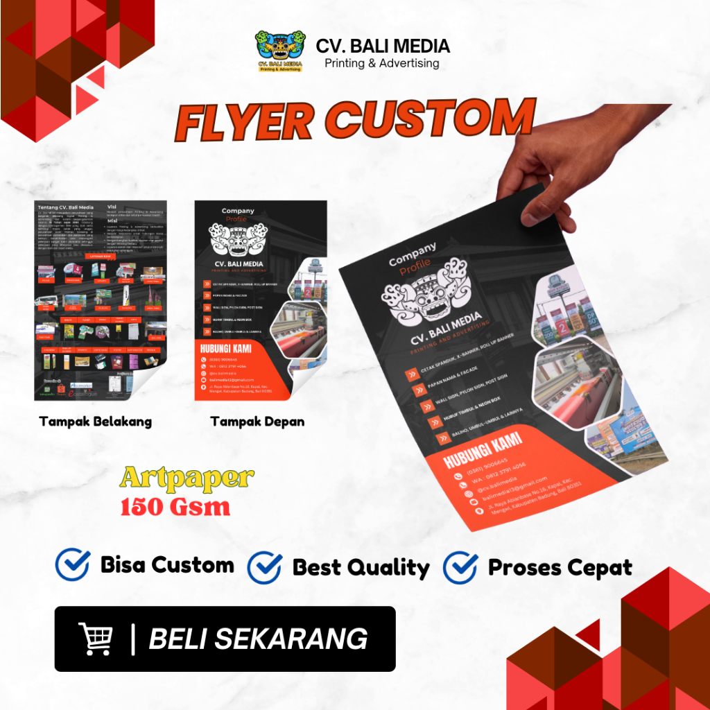 CETAK FLYER A4 CUSTOM ARTPAPER - BROSUR LEMBARAN