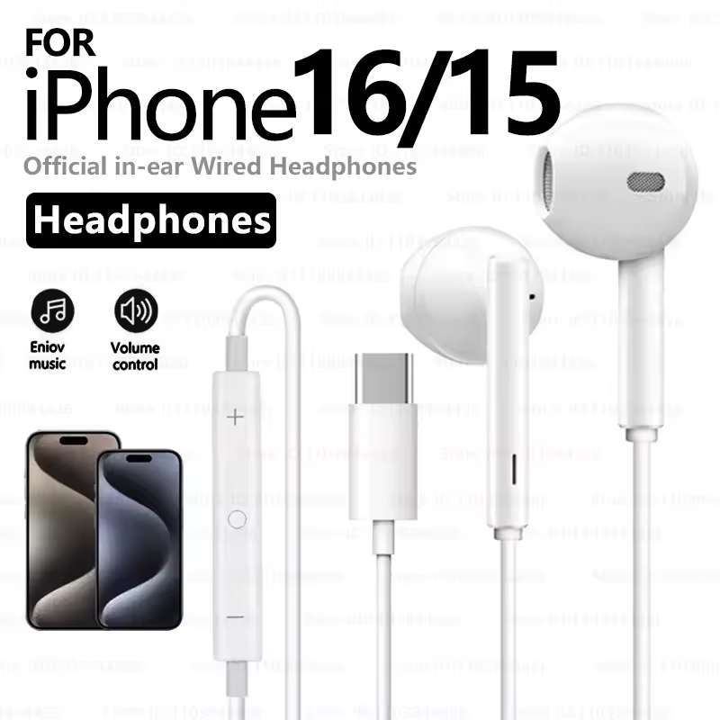 8K7V Headset Earpods Ibox Type C Connector Earphone Iphone Original 100% Headphone