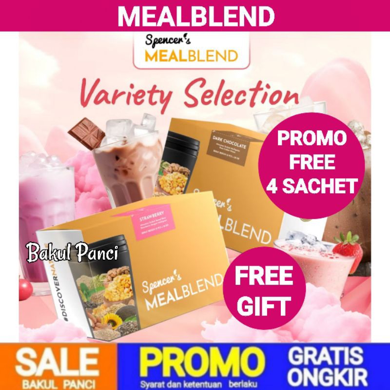 

SPENCER'S MEALBLEND - COMPLETE NUTRITION MEAL REPLACEMENT - SPENCER MEAL BLEND - NUTRISI HARIAN ALAMI DIET SEHAT METABOLISM BOOSTER - ALL VARIANT 1 BOX