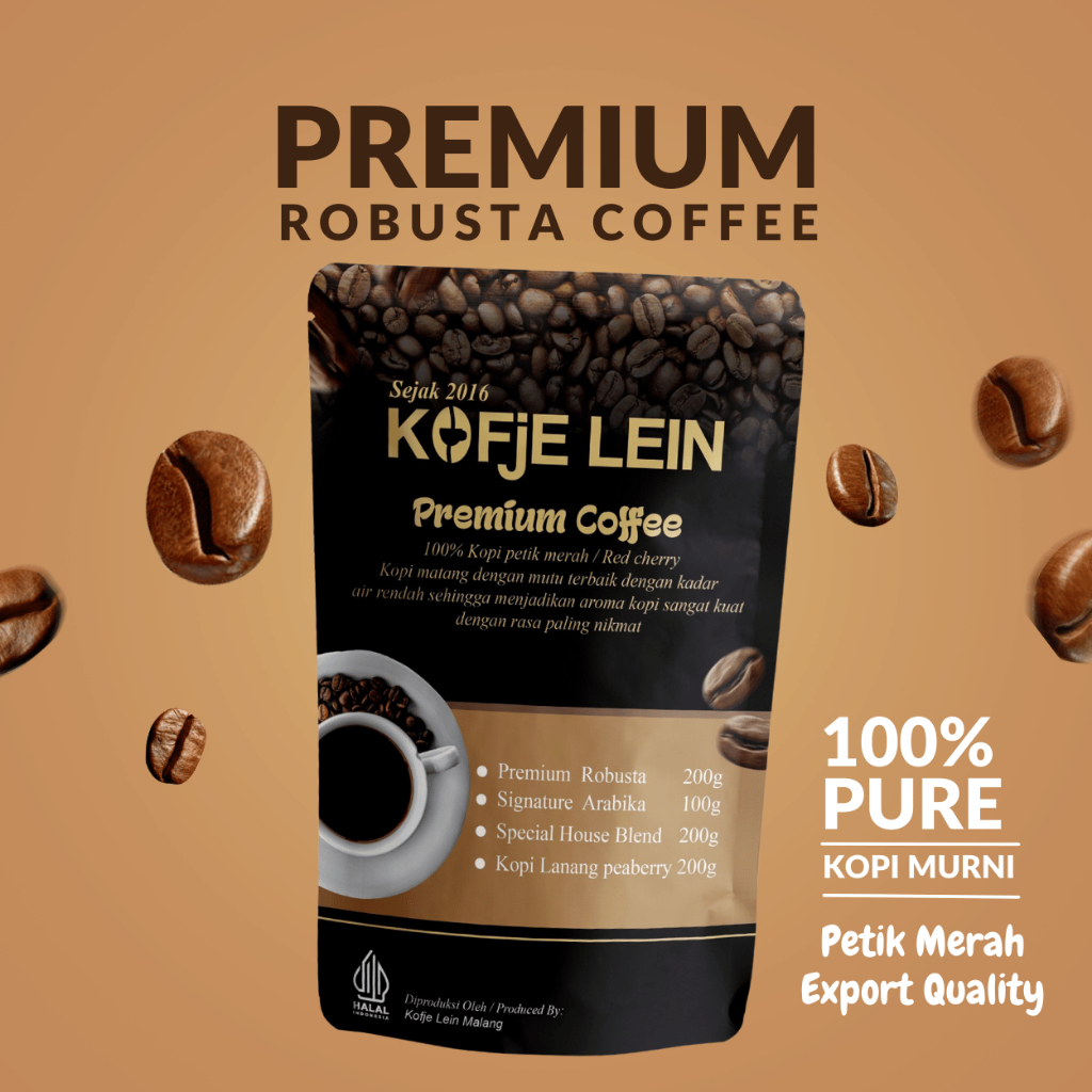 

Kopi Robusta Bubuk Murni Dari Biji Green Bean Java Premium Instan Coffe Hitam Medium Roasted Coffee