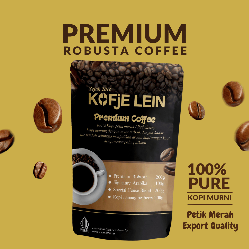 

Kopi Robusta Bubuk Murni Asli Dari Biji Green Bean Premium 200gr