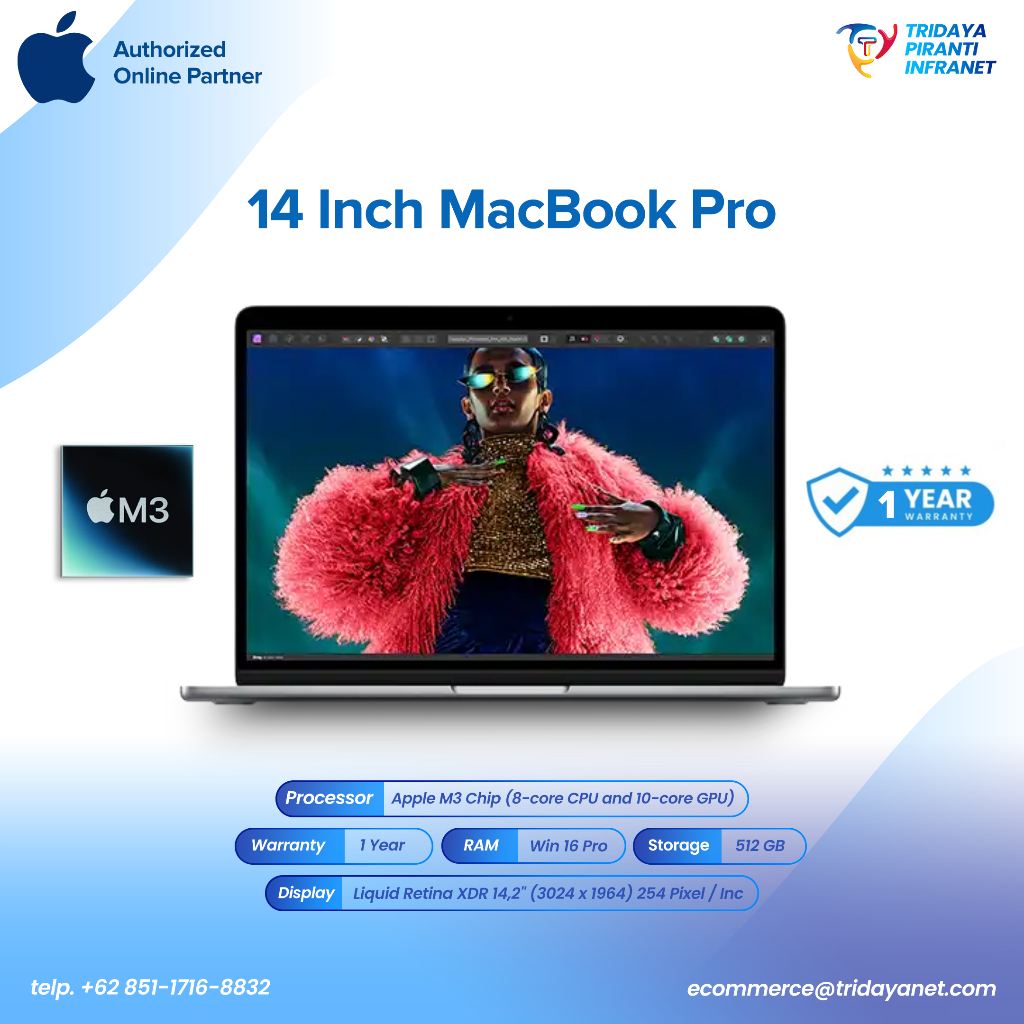 14-inch MacBook Pro: Apple M3 chip with 8-core CPU and 10-core GPU/16GB/512GB SSD