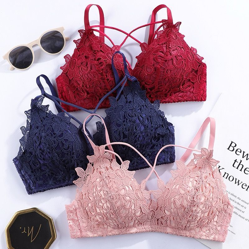Lovely Mall Fashion BH hot bra BH Bahan Lace Tipis Sexy bra one-piece push-up sexy renda BH