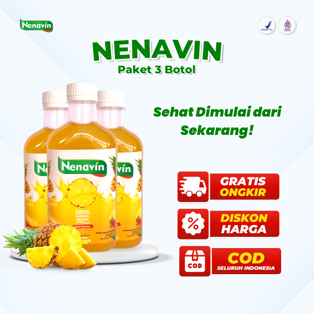 

Nenavin Cuka Nanas 100% Original Bantu Permasalahan Diabetes dan Kesehatan Tubuh