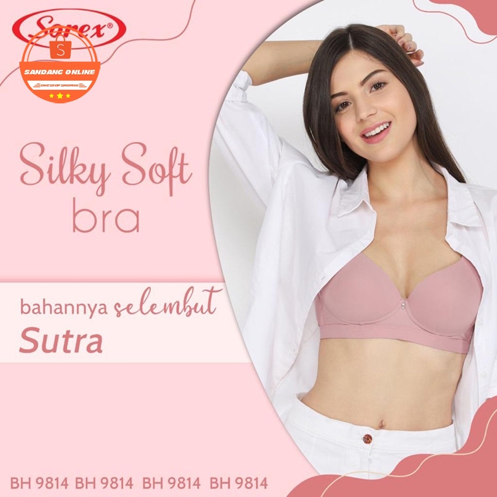 BH SOREX 9814 Tanpa Kawat Busa Tipis Cup Besar C UK 36-42
