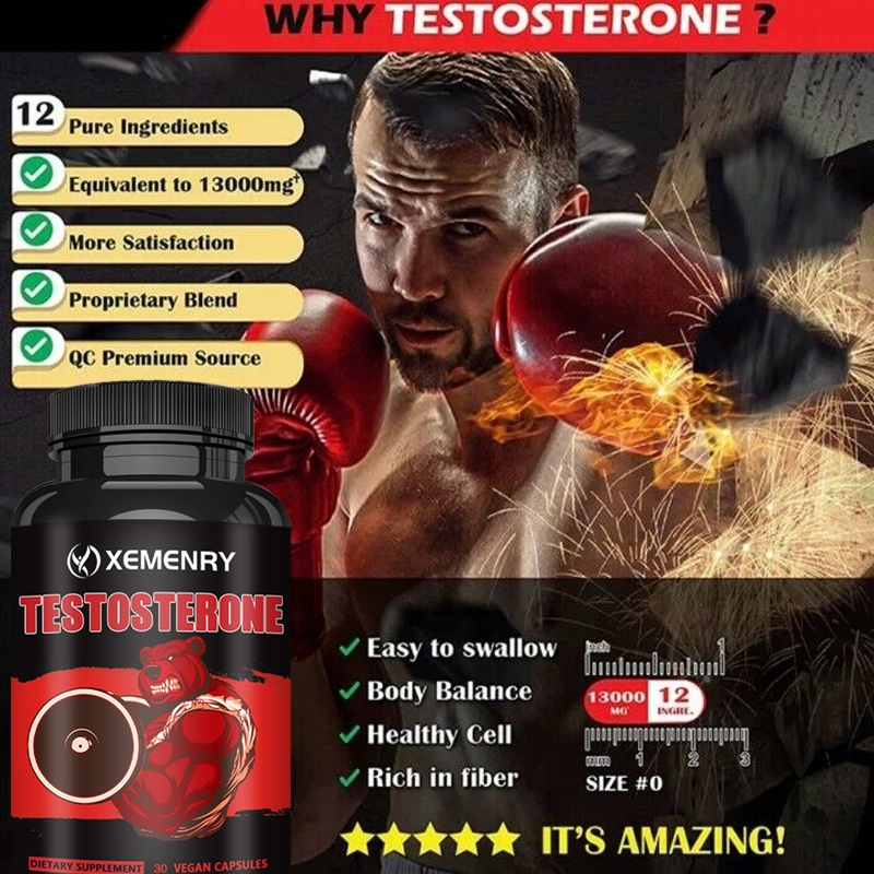 XEMENRY Suplemen Pria  - Mengandung Zinc C, Vitamin D - Mendukung Kekuatan dan Performa 60/120