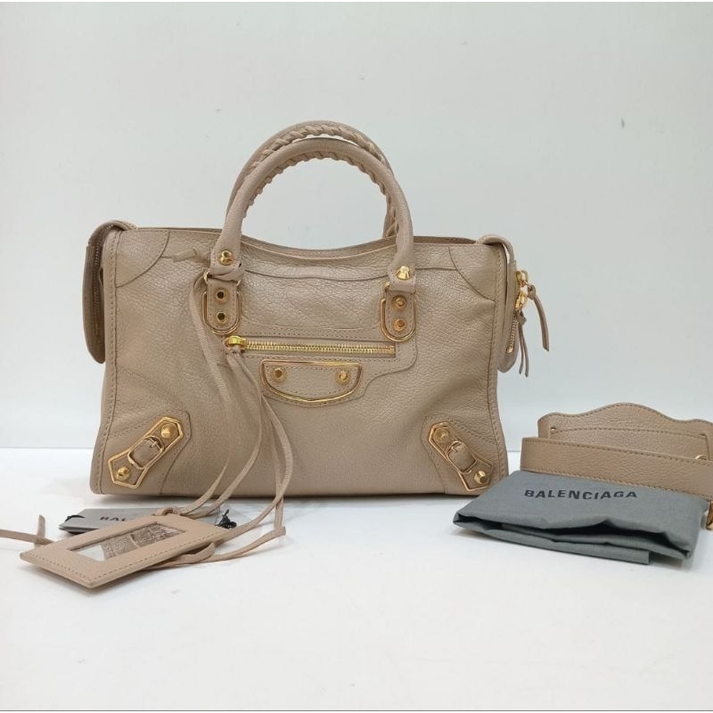 Preloved VGC Balenciaga Small City Edge Beige GHW