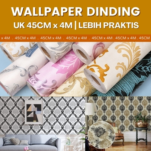 Sticker Wallpaper Dinding Motip Batik Cokelat Wolpeper Dindin Hiasan Ruangan Modern Minimalis Keren
