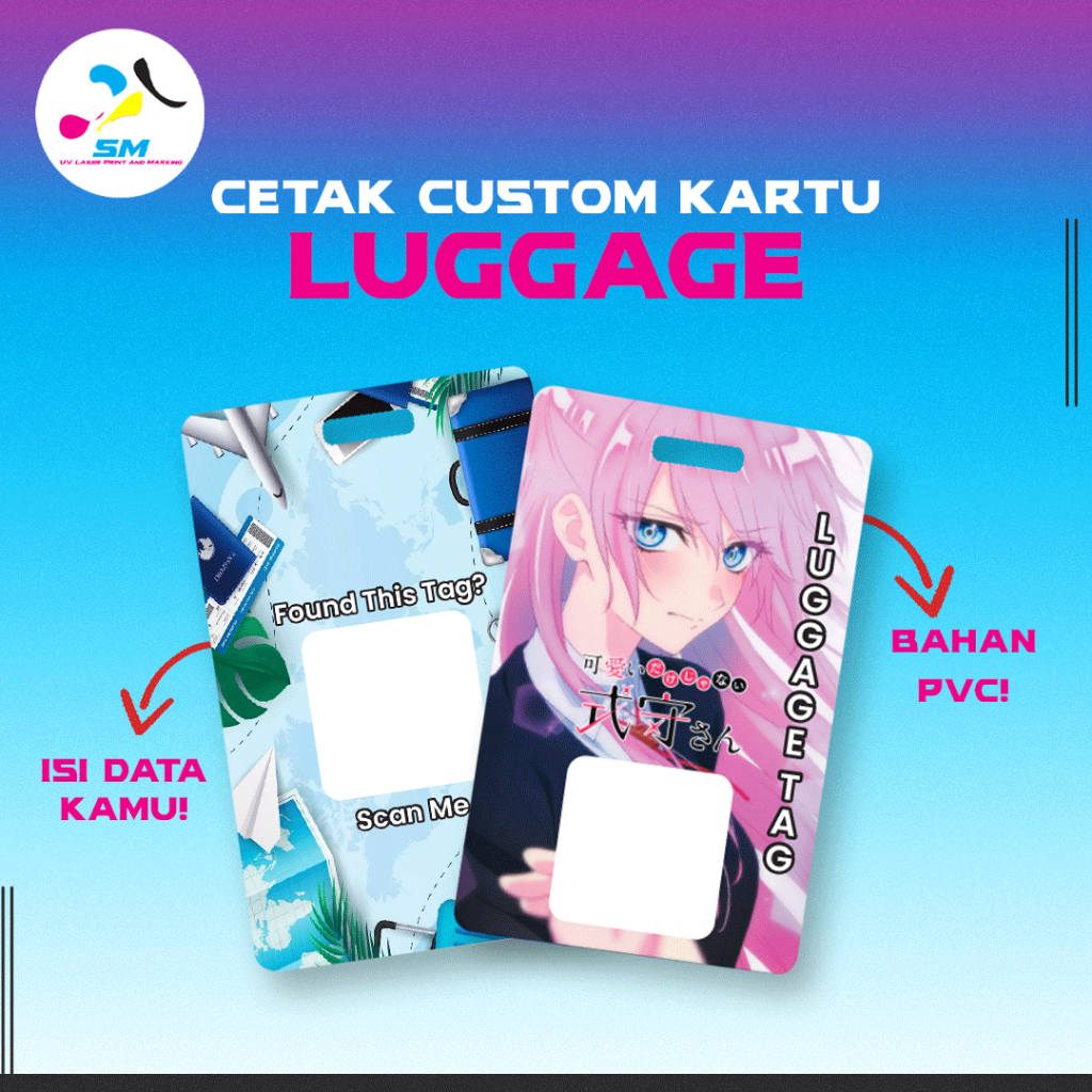 

Custom UV Print Luggage Tag - Name Tag Label ID Card for Bags and Suitcases - PVC Travel