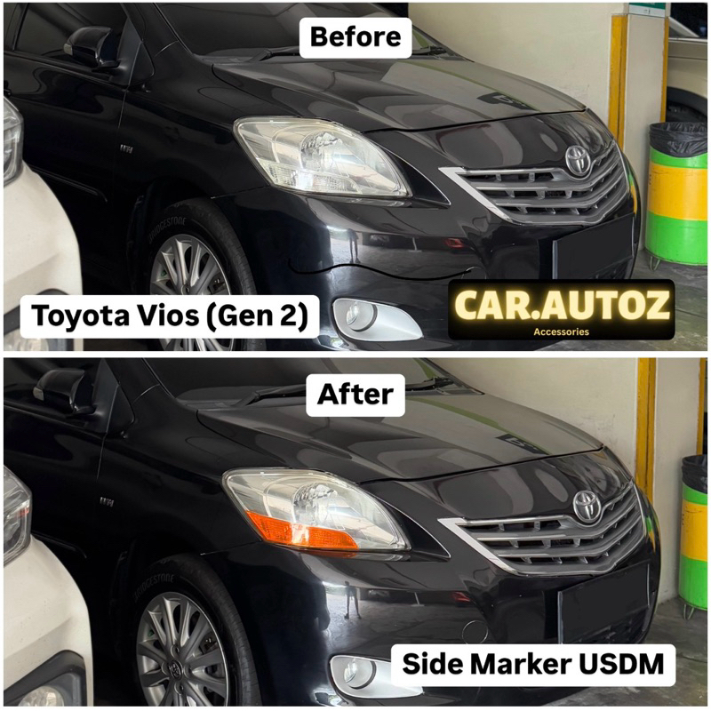 Sticker Side Marker Orange Lampu Depan Toyota Vios Gen 2
