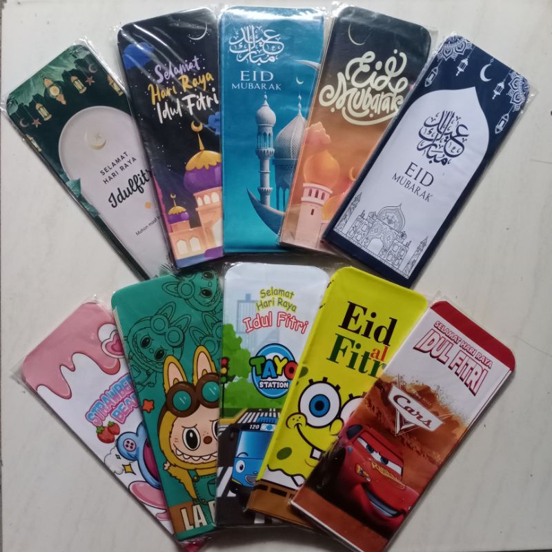 

AMPLOP LEBARAN JUMBO KARAKTER PAKET 50 PCS SIAP PAKAI GLOSSY