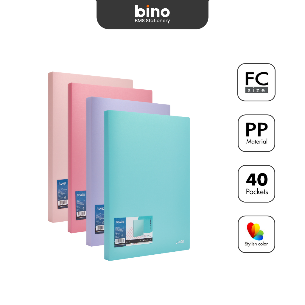

[BMS Bekasi] Bantex Clear Holder / Display Book 40 Pocket Bahan PP Anti-Static Pastel BF4107
