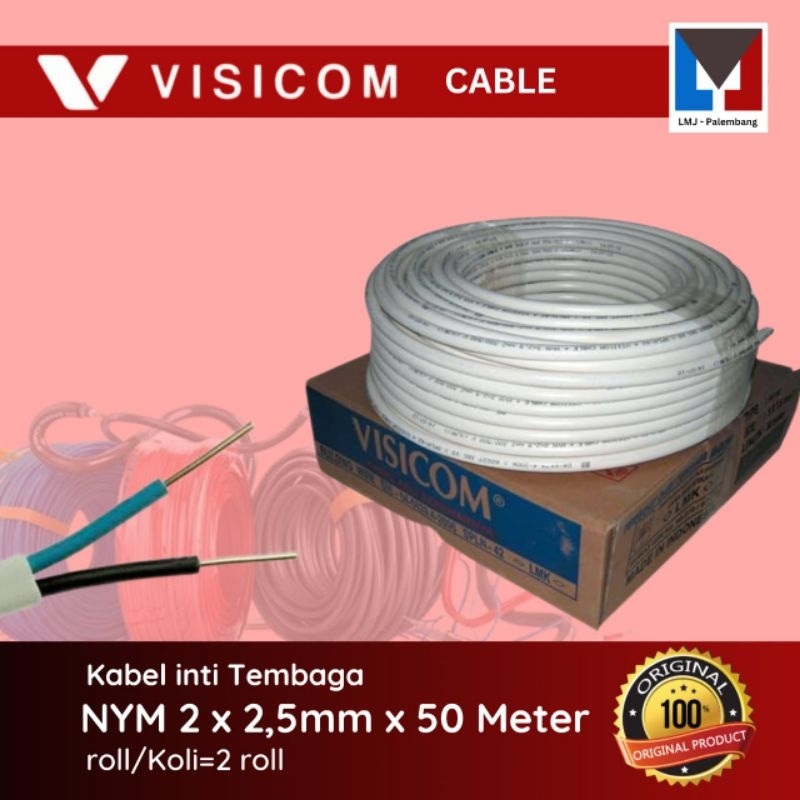 kabel inti tembaga visicom nym 2x2.5x50meter