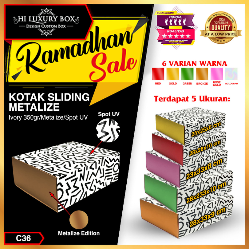 

Slide Box Packaging - Kotak Kado Sliding Box Premium - Gift Box - C36