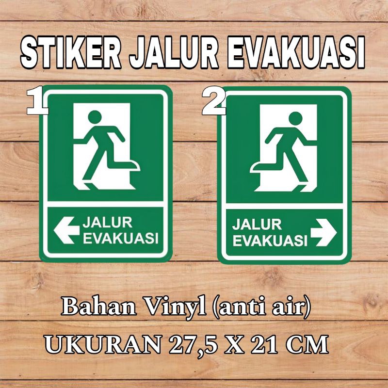 

COD ✨ Stiker Jalur Evakuasi Kanan Kiri Vinyl Glossy Anti Air Tahan Lama