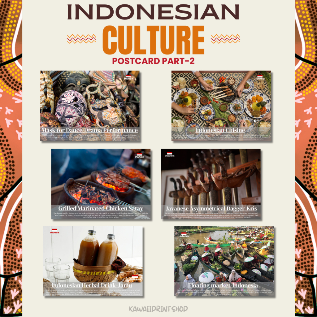 

Indonesian Culture Heritage Postcard | Kartupos Budaya Seni Indonesia | Kartu Pos Adat Khas Kesenian Daerah Part-2