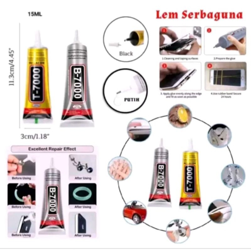

Lem LCD touchscreen T_7000 B_7000 Serbaguna Blak