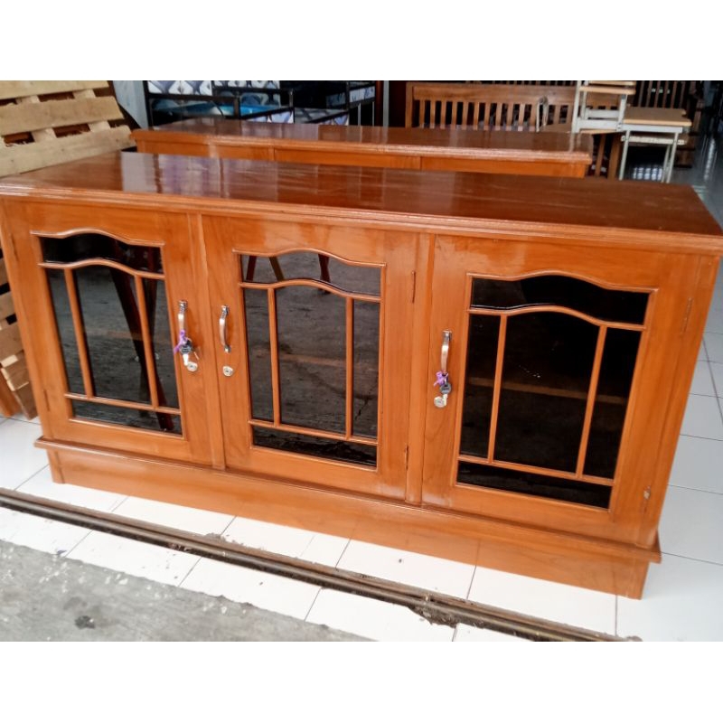 bufet pendek jati minimalis 150cm