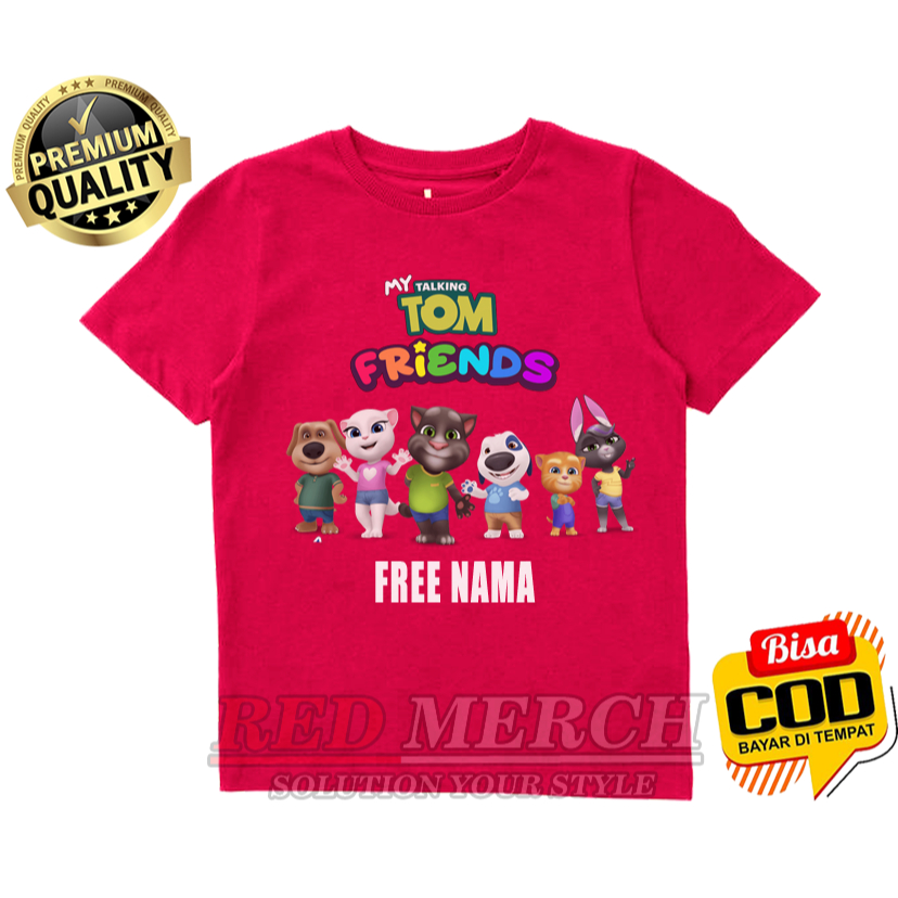 Kaos Lengan pendek Baju Anak My Talking Tom and Friends tom cat