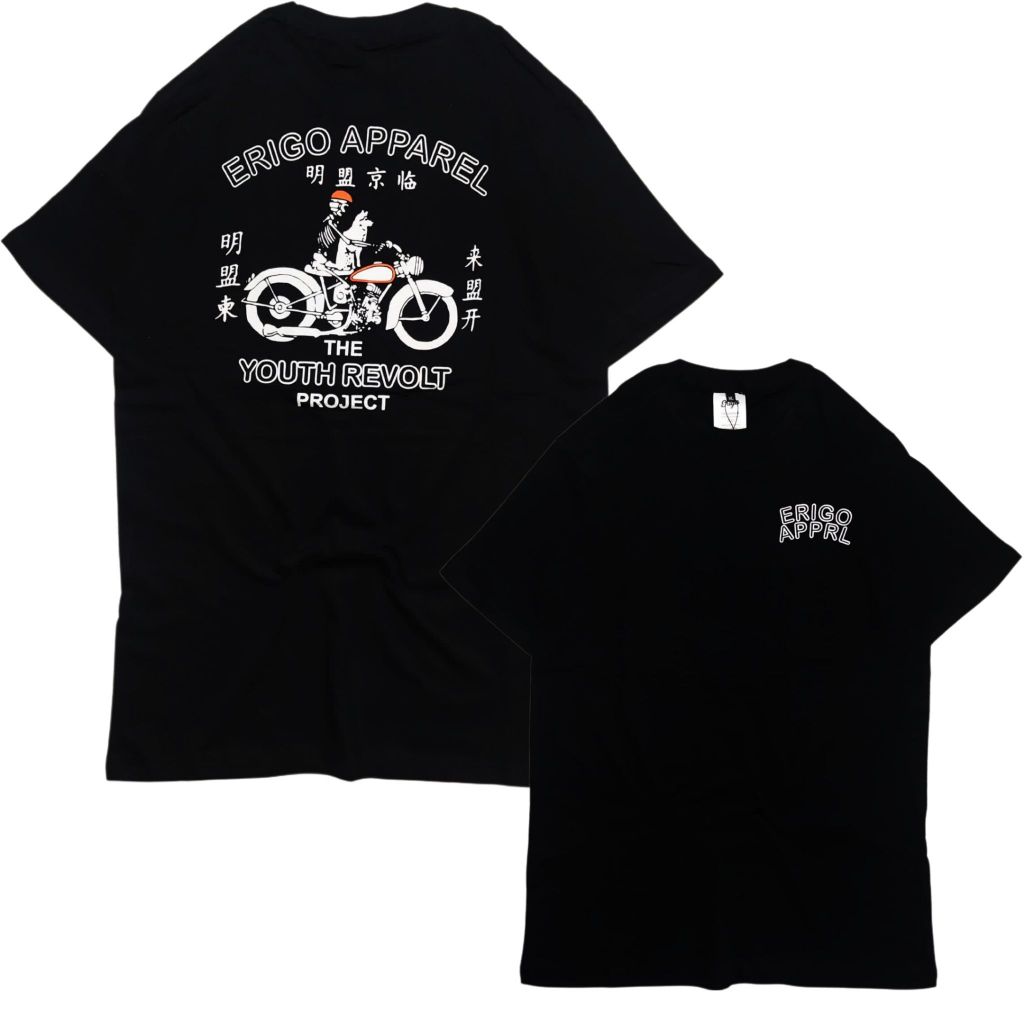 Kaos Erigo T-shirt ERIGO APPAREL Youth Revolt Hitam Kaos Distro Pria Terbaru Kaos Erigo Bandung Kaos