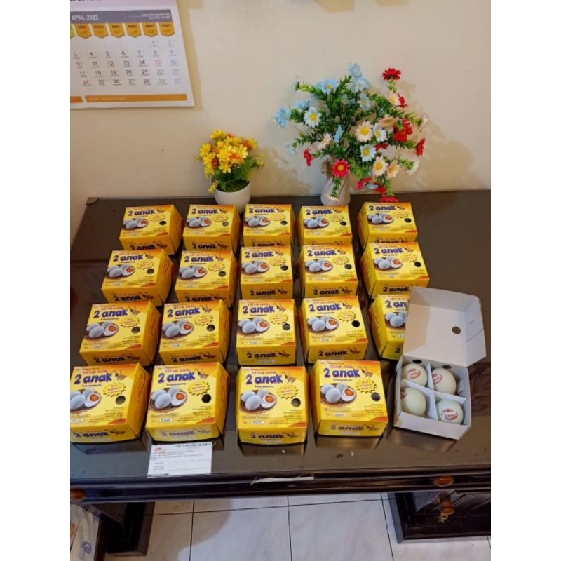 

Telur Asin Cap 2 Anak (Isi 4 Packing Box) Grade A Masir Enak Gurih [COD Gratis Ongkir]