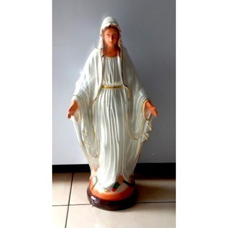 LivingHope - Patung Bunda Maria 60 cm (Tangan Terbuka Putih Mutiara & Loudres)