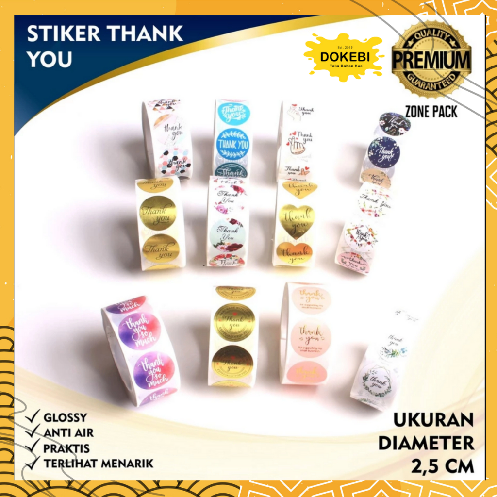 

Stiker Label Thank You 1 roll (500 pcs) For Your Order | Stiker Label Packing Terima Kasih Souvenir