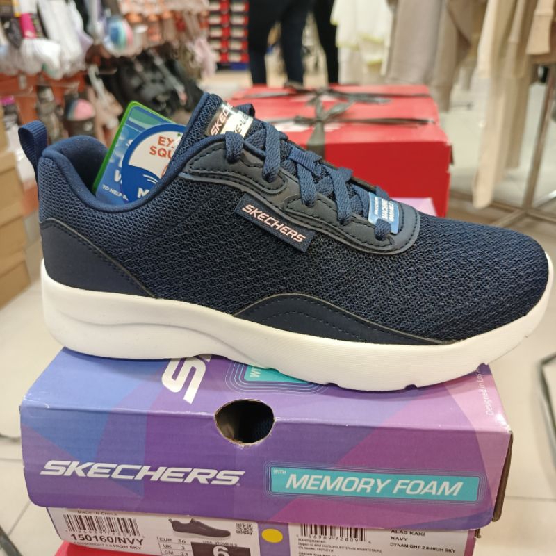 Skechers Sneakers Wanita Navy White 100% Original Resmi Store