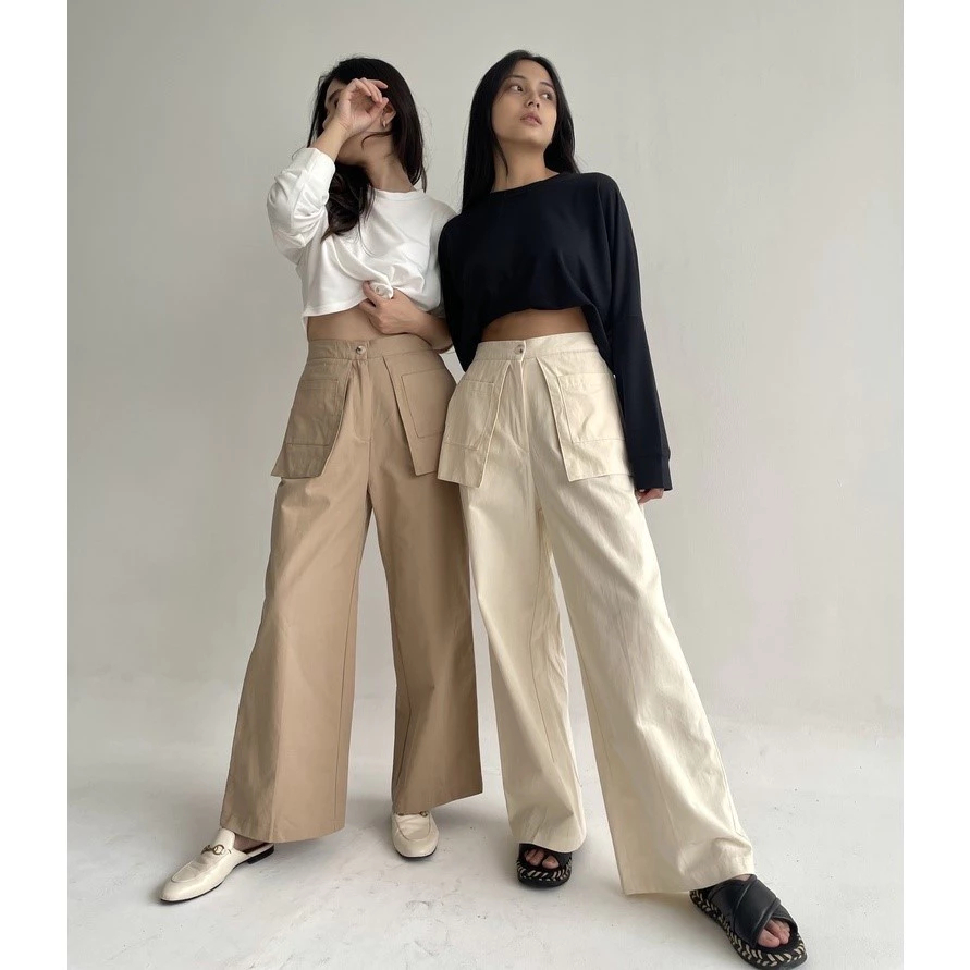 Celana Kulot Panjang Wanita Katun Twill