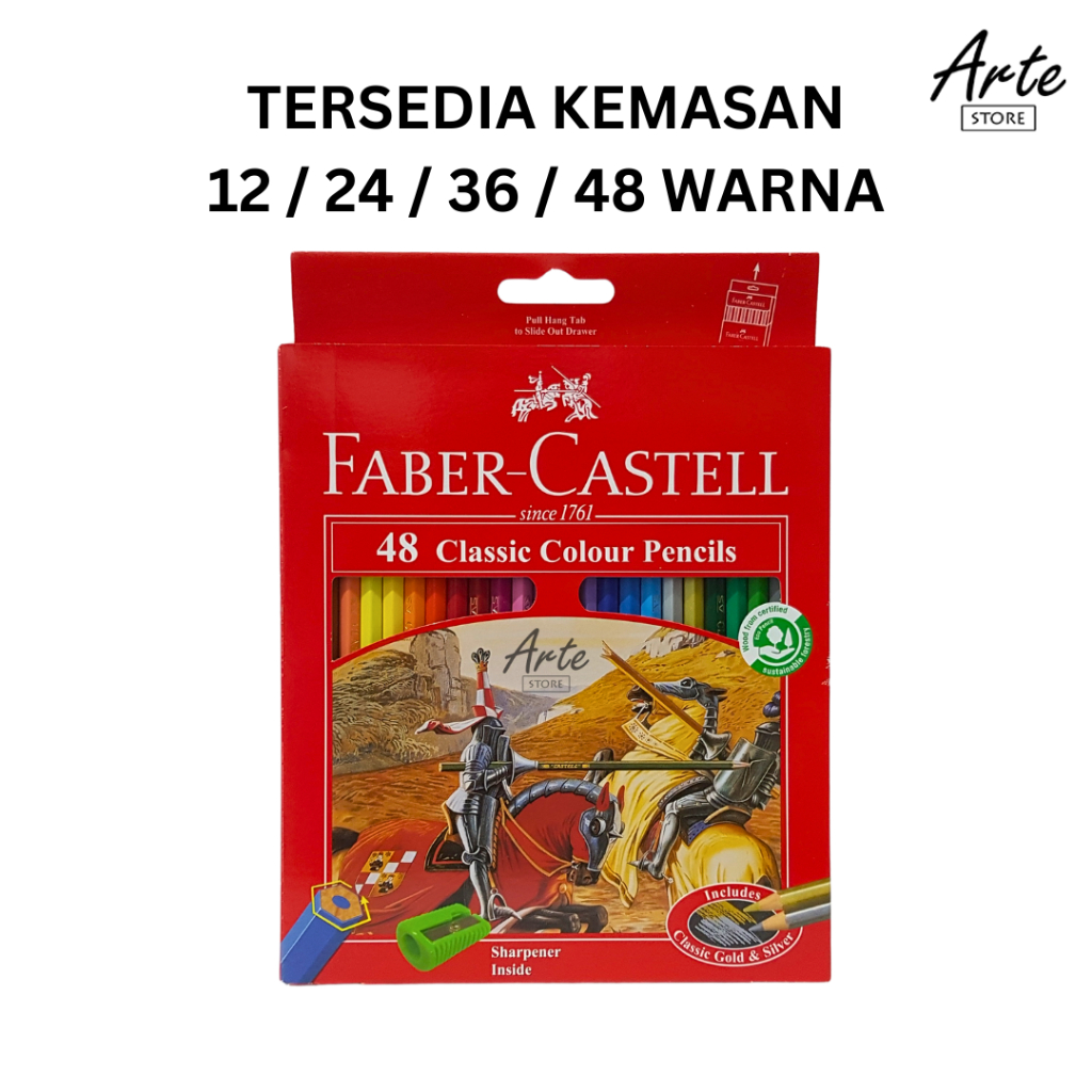 

Pensil Warna Faber Castell Classic - Color Pencil 12 / 24 / 36 / 48 Warna