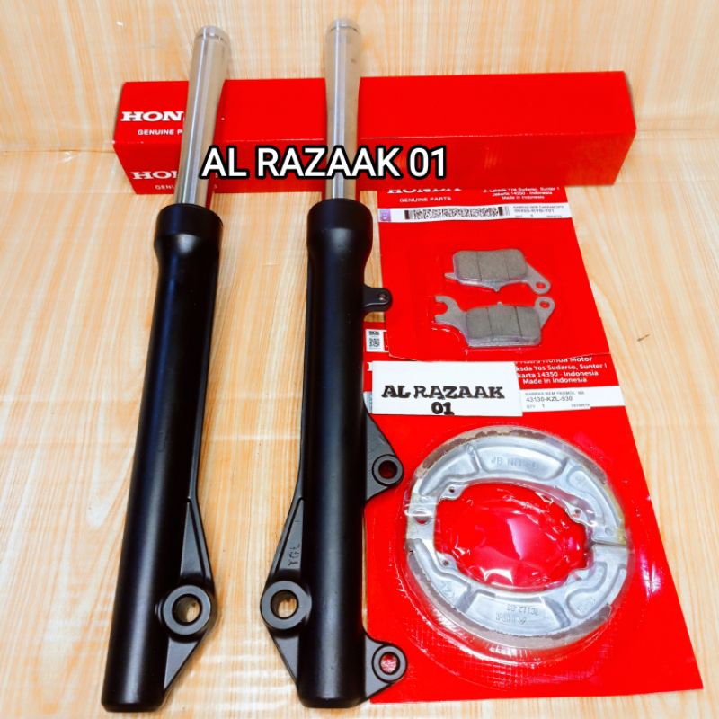 AS SHOCK DEPAN PLUS TABUNG KZL+KAMPAS REM BELAKANG+DISPAD REM CAKRAM DEPAN HONDA BEAT FI/SCOOPY FI/B