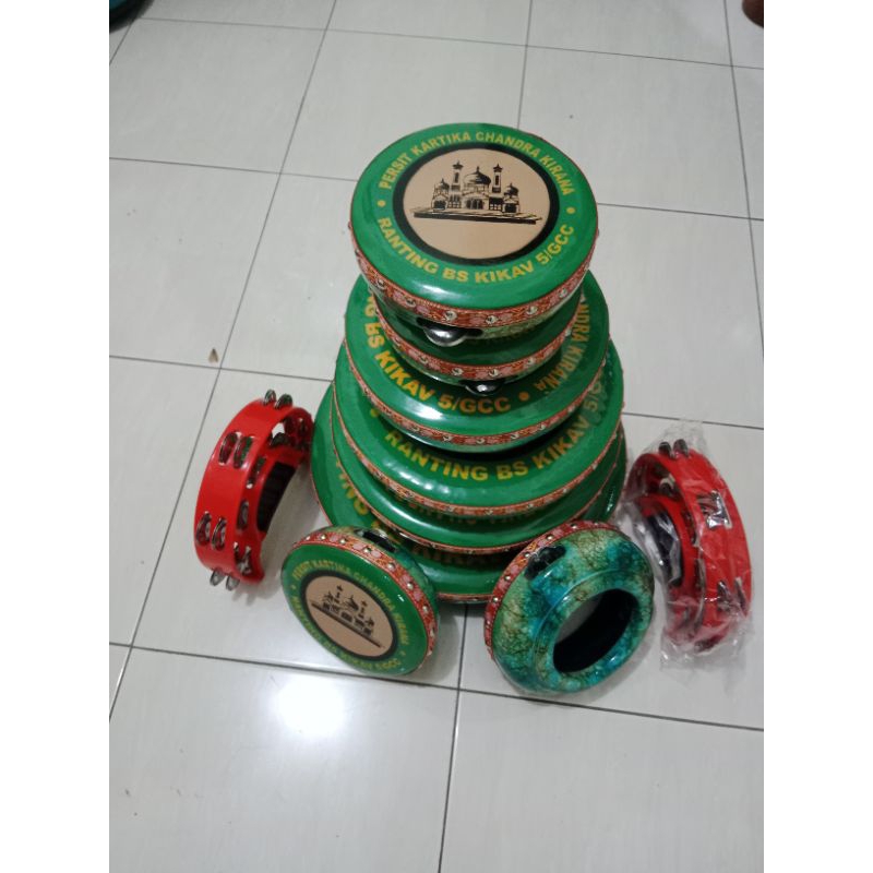 rebana qosidah lasqi motif marmer super plus tas