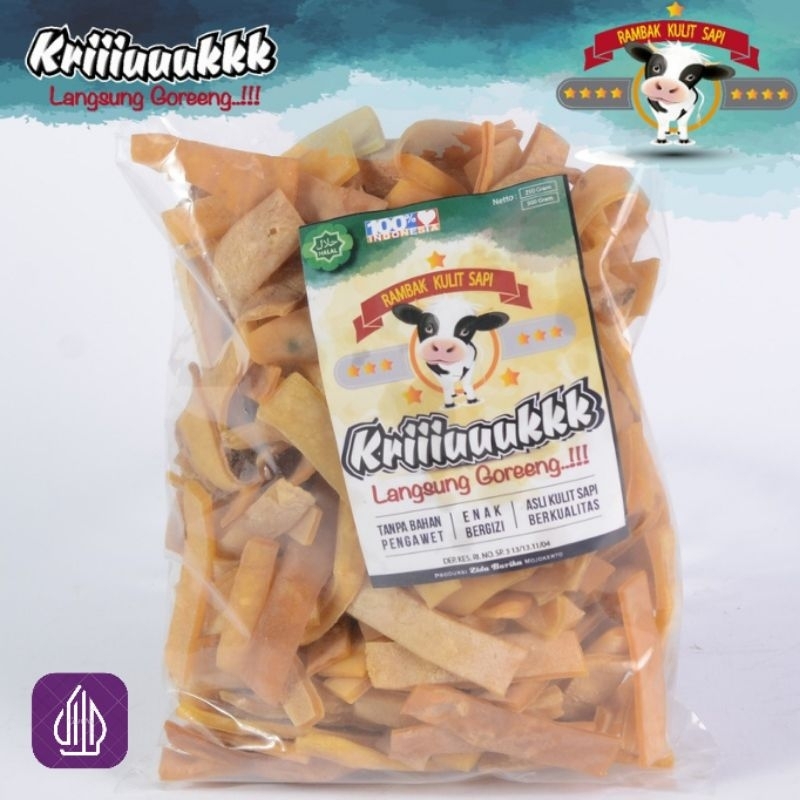 

Keripik Kerupuk Kulit Sapi Mentah / Krecek / Jangek / Dorodok / Kerupuk Rambak Kulit Sapi 1 kilo