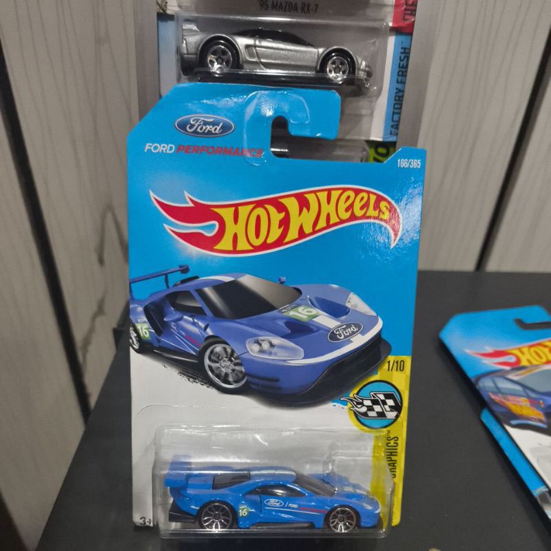 Hot Wheels 2016 Ford GT Race Biru HW Speed Graphics 2016