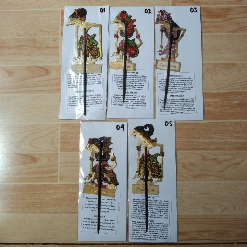 Souvenir Wayang kulit mini 10cm asli kulit