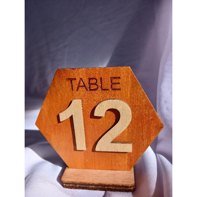 nomor meja kayu timbul unik free logo custome