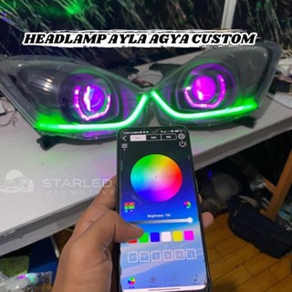 Headlamp Agya Ayla Custom Set Biled RGB Lampu Depan Mobil Ayla Agya Tahun 2014 - 2018 Lampu Depan Mo