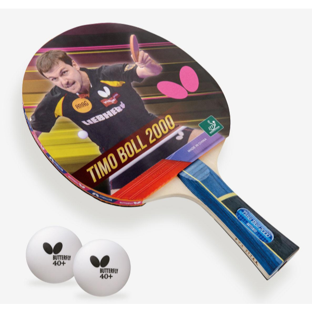 BAT PINGPONG BUTTERFLY TIMO BOLL 2000 + 2 BOLA