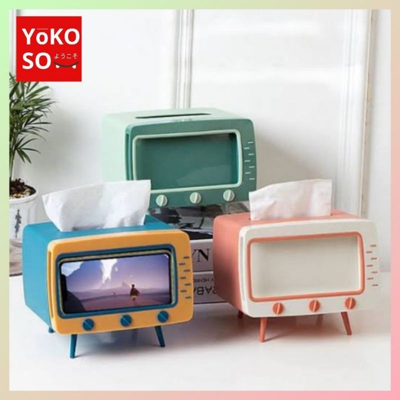 YOKOSO R176 [FREE KARDUS+BUBBLE] Kotak Tissue Holder HP Handphone 2 in 1 Organizer TV Kotak Wadah Ti