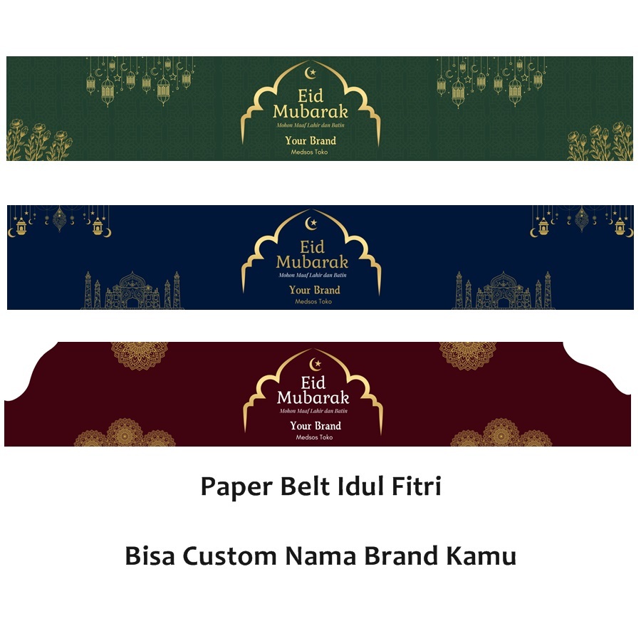 

Paper BELT Lebaran Custom Nama / Sabuk TOPLES Idul Fitri / Label Panjang Hampers Ramadhan / Paper Sleeve / Segel Box Packaging /paperbelt Hampers Idul Fitri