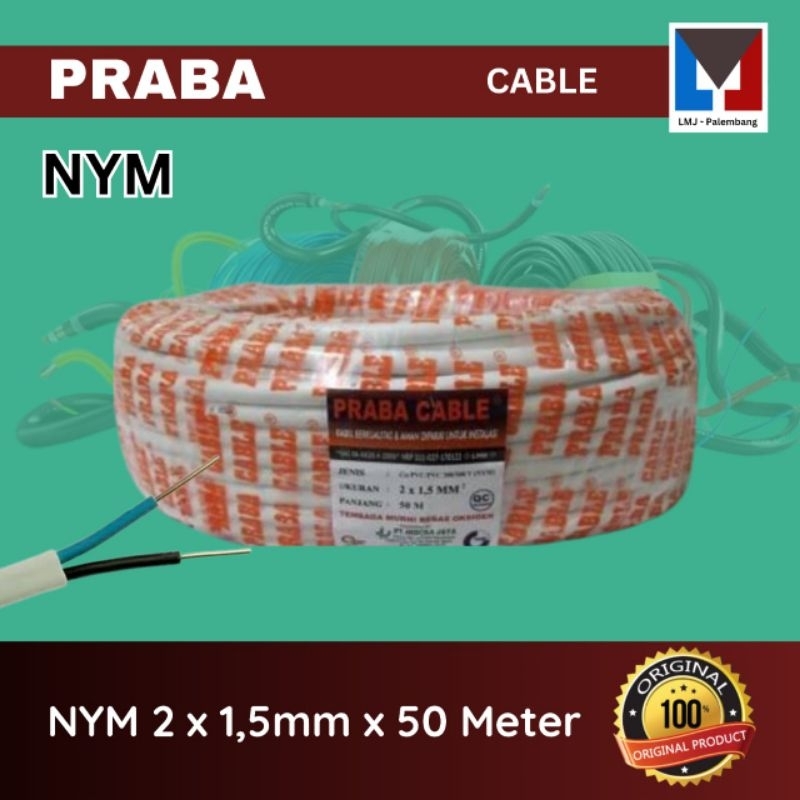 kabel PRABA NYM 2X1.5X50meter