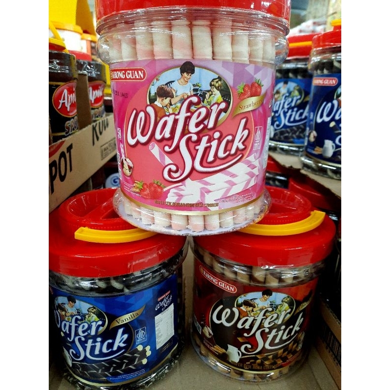 

Khong Guan Wafer Stick Chocolate/Strawberry/Vanilla 500Gr 1 Karton (ISI 6PCS)