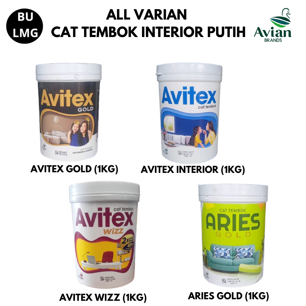 Cat Warna Putih (1Kg) SW Superwhite || Avitex Gold || Avitex Interior || Avitex Wizz || Aries Gold
