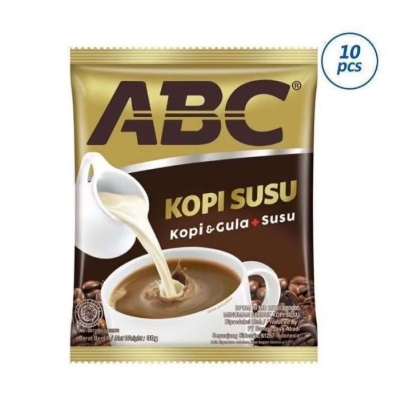 

Kopi ABC susu 1 Renceng isi 10
