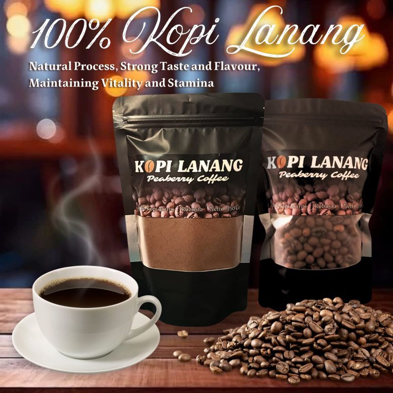 

Kopi Lanang Robusta Premium (Peaberry Coffee) 250gr - Giling Halus